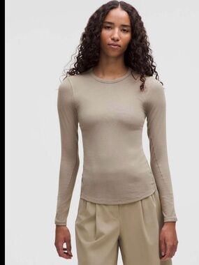 Lululemon hold tight long sleeve shirt ribbed size 16